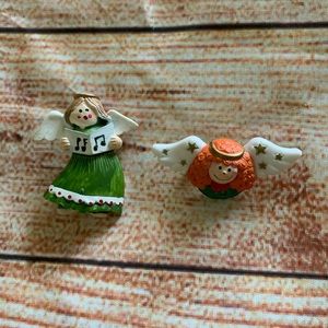 Two Angel Brooch Or Pins Plastic